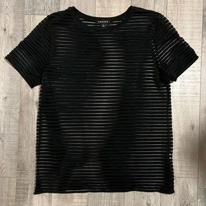Trouve Sheer Striped Top